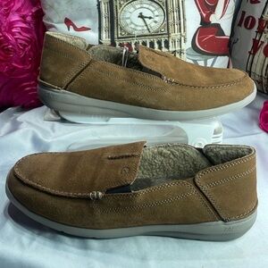 (C) Clarks Gorwin Step Men's Brown Suede‎ Casual Loafers Size 13